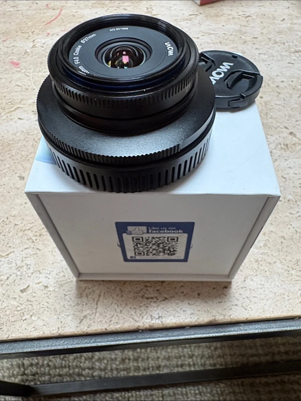 LAOWA CF 10mm F4.0 Cookie Lens - White with Blue/Green Accent Brand NEVER USED